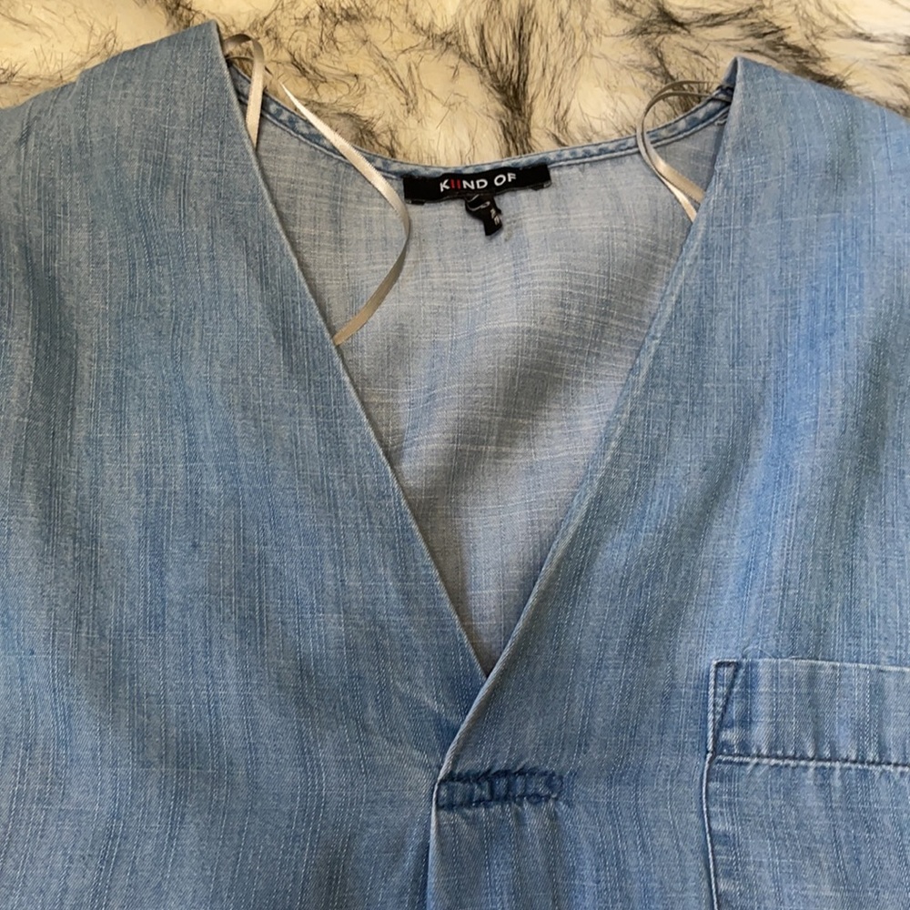 Long Sleeve Denim Chambray Shirt, Small - Picture 6 of 7